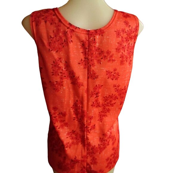 Vintage TanJay Sleeveless Floral Red Tank Blouse Top Made In Canada Womens M - Picture 2 of 5